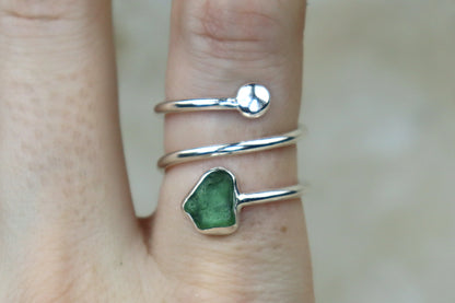 UK Size O Welsh Sea Glass Ring