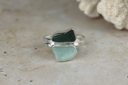 UK Size T Welsh Sea Glass Ring