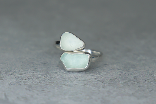 UK Size P Welsh Sea Glass Ring