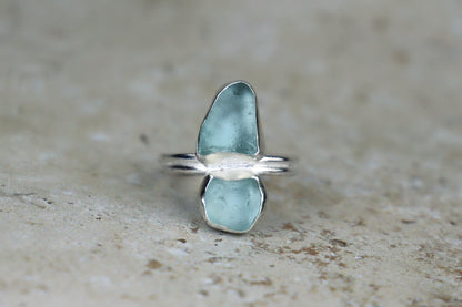 UK Size O Welsh Sea Glass Ring