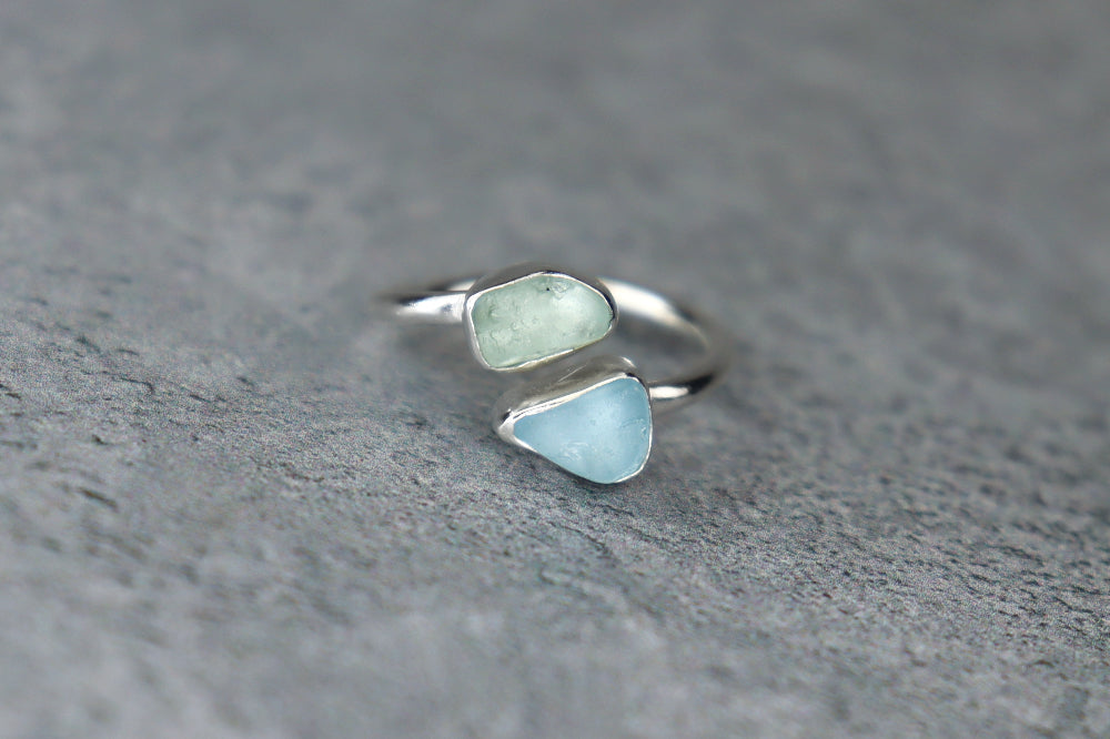 UK Size M Welsh Sea Glass Ring