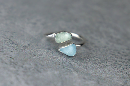 UK Size M Welsh Sea Glass Ring