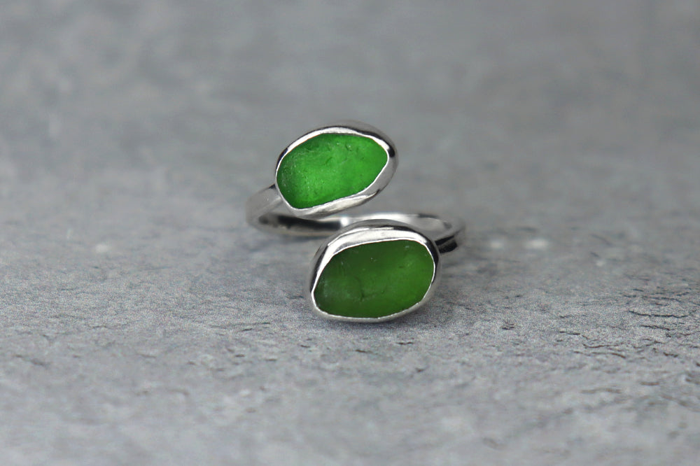 UK Size M/N Welsh Sea Glass Ring