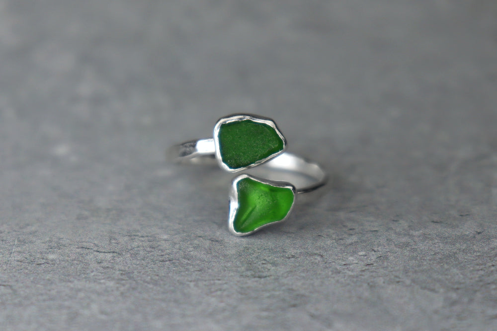UK Size R/S Welsh Sea Glass Ring