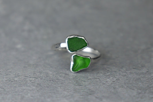 UK Size R/S Welsh Sea Glass Ring