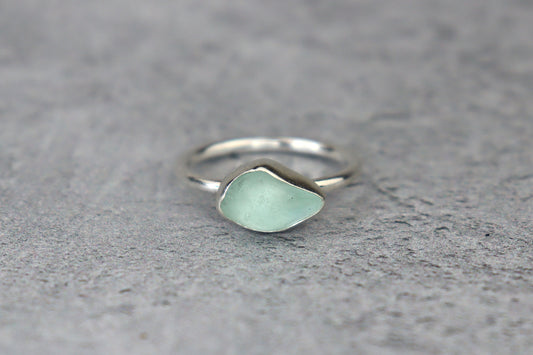 UK Size P Welsh Sea Glass Ring