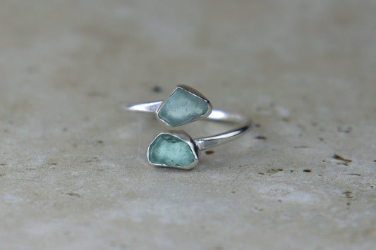UK Size N Welsh Sea Glass Ring