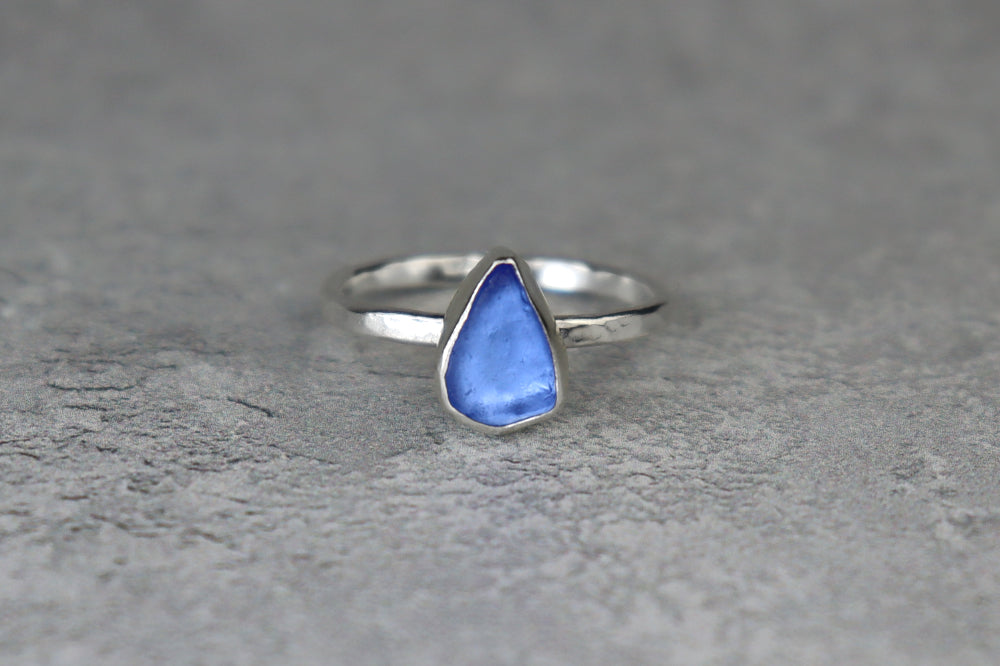 UK Size R Welsh Sea Glass Ring
