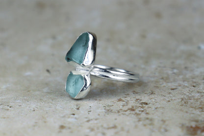 UK Size O Welsh Sea Glass Ring