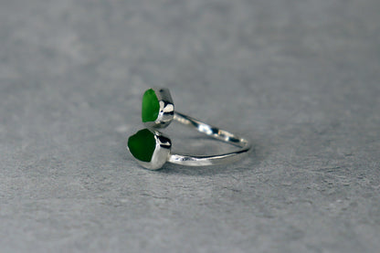 UK Size L Welsh Sea Glass Ring