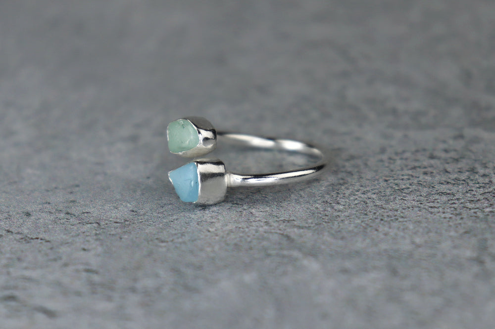 UK Size M Welsh Sea Glass Ring