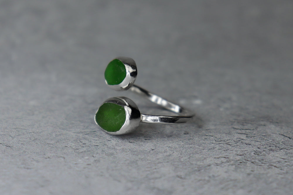 UK Size M/N Welsh Sea Glass Ring