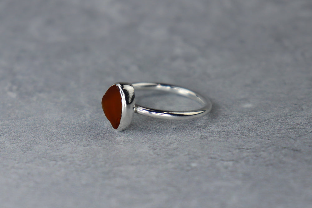 UK Size M Welsh Sea Glass Ring