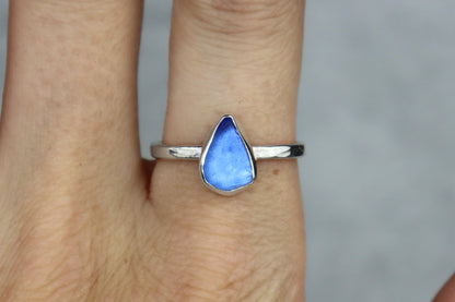 UK Size R Welsh Sea Glass Ring