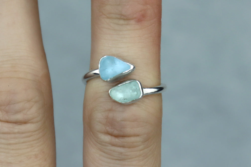 UK Size M Welsh Sea Glass Ring