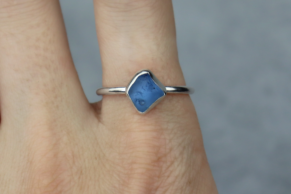 UK Size T/U Welsh Sea Glass Ring