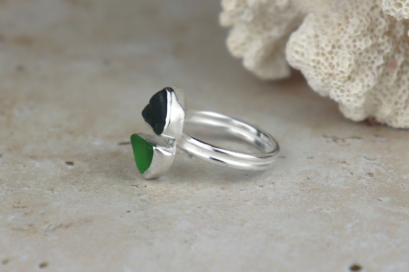 UK Size N Welsh Sea Glass Ring