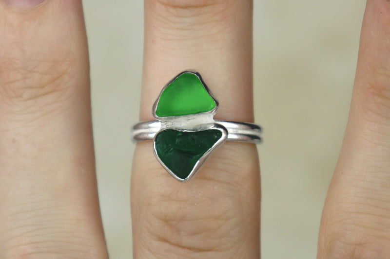 UK Size N Welsh Sea Glass Ring