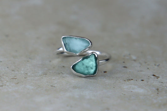UK Size Q Welsh Sea Glass Ring
