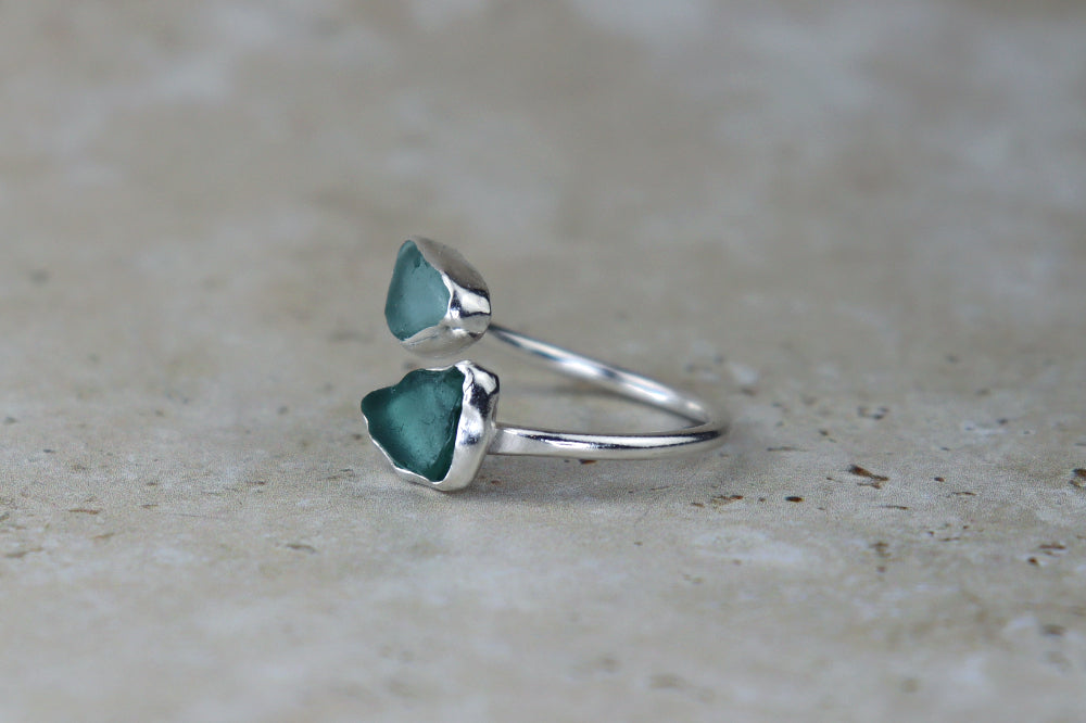 UK Size Q Welsh Sea Glass Ring
