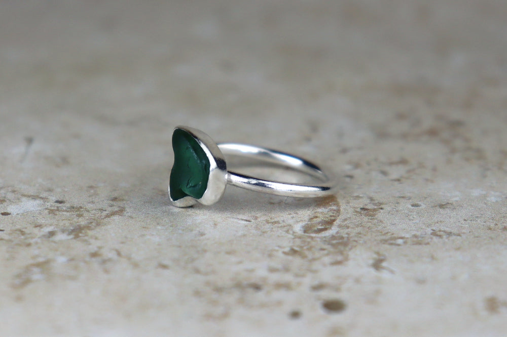 UK Size N Welsh Sea Glass Ring