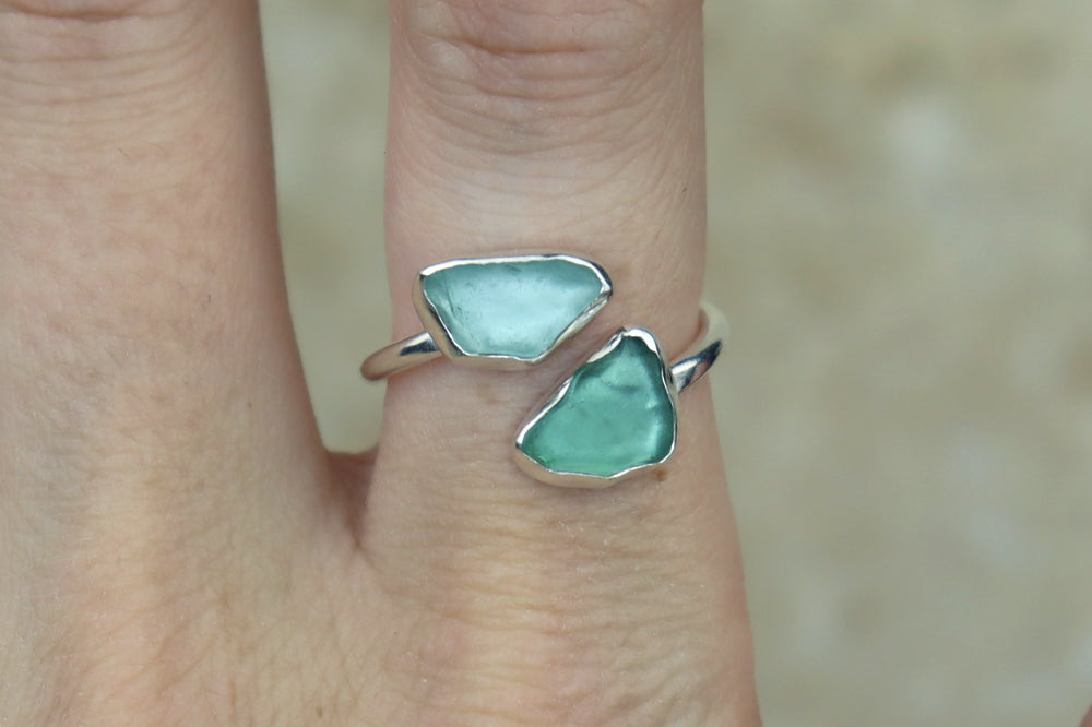 UK Size Q Welsh Sea Glass Ring