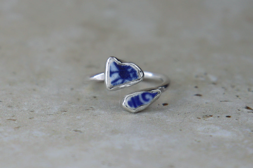 UK Size L Welsh Sea Pottery Ring