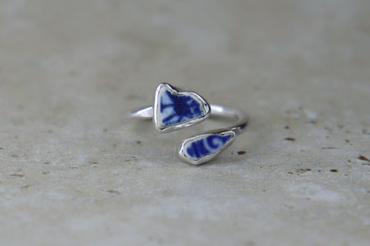 UK Size L Welsh Sea Pottery Ring