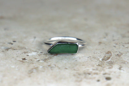 UK Size U/V Welsh Sea Glass Ring