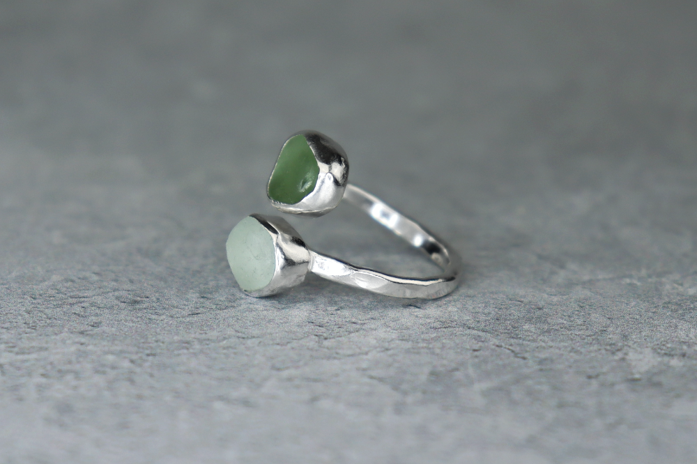 UK Size H/I Welsh Sea Glass Ring