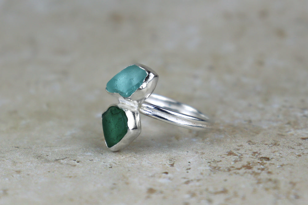 UK Size U Welsh Sea Glass Ring