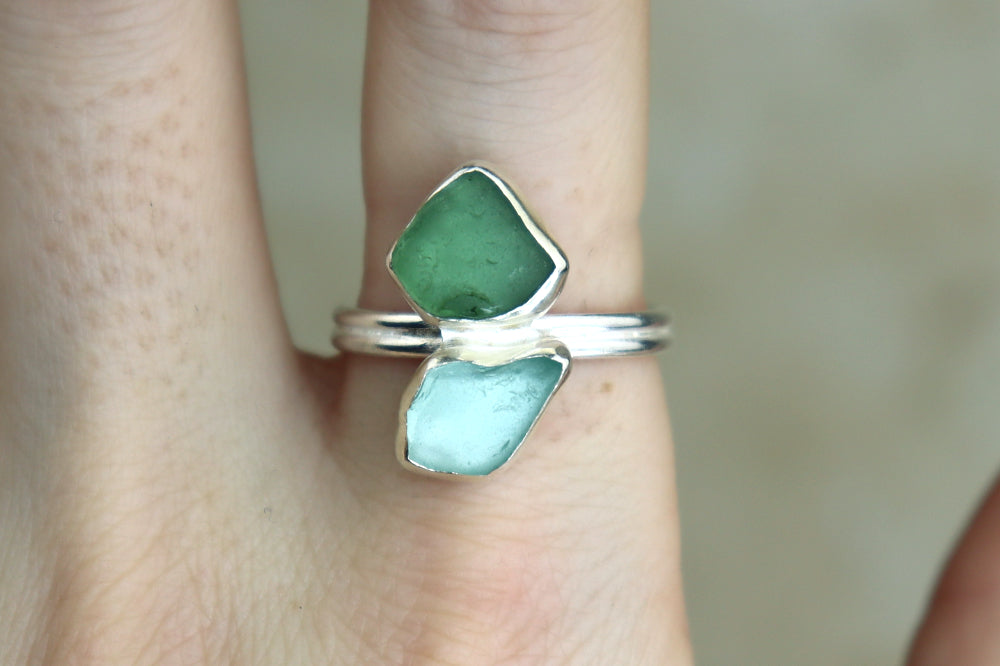 UK Size U Welsh Sea Glass Ring