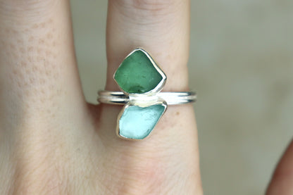 UK Size U Welsh Sea Glass Ring