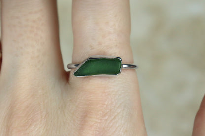 UK Size U/V Welsh Sea Glass Ring