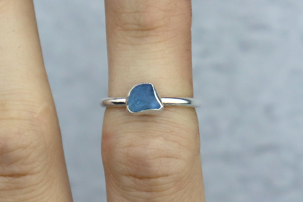 UK Size K/L Welsh Sea Glass Ring
