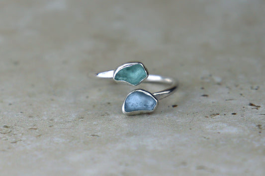 UK Size R Welsh Sea Glass Ring