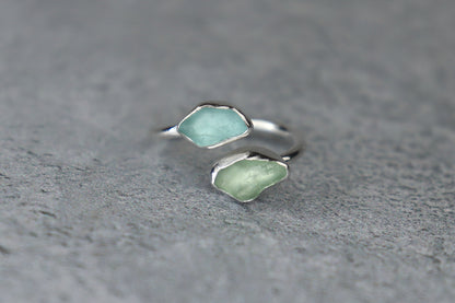 UK Size P Welsh Sea Glass Ring