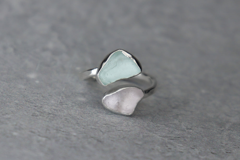 UK Size O Welsh Sea Glass Ring