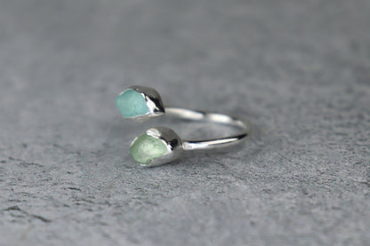UK Size P Welsh Sea Glass Ring