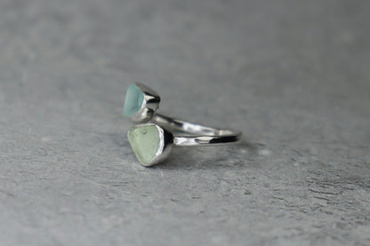 UK Size L/M Welsh Sea Glass Ring