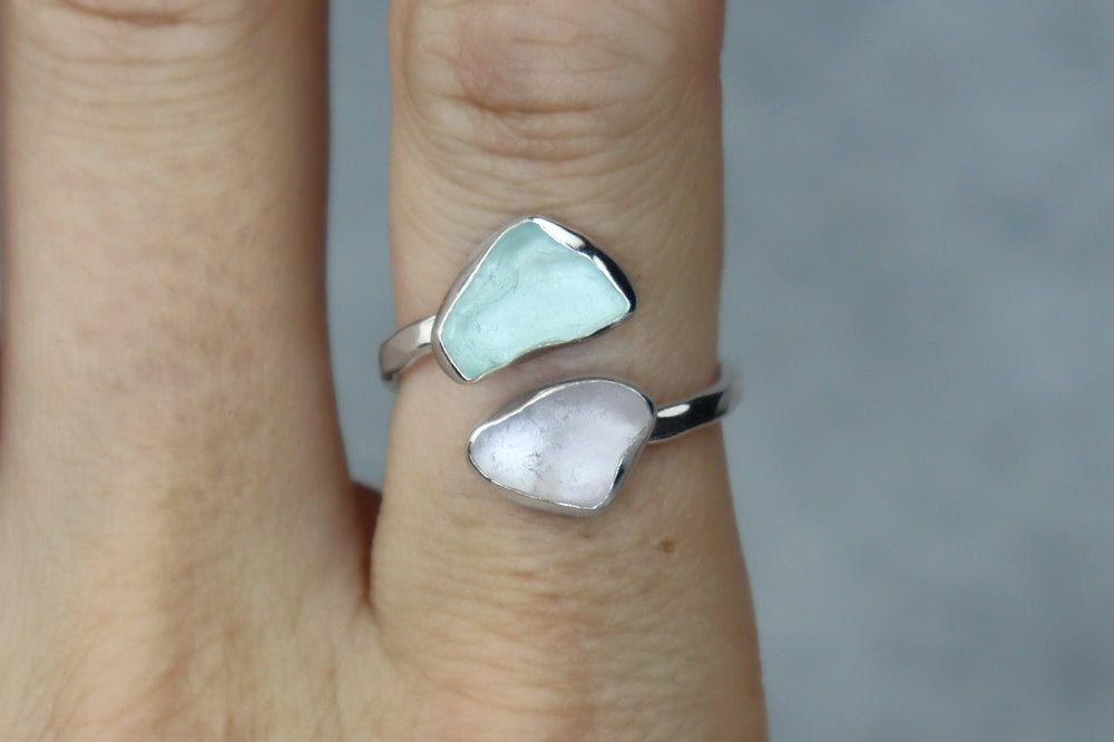 UK Size O Welsh Sea Glass Ring