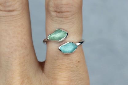 UK Size P Welsh Sea Glass Ring