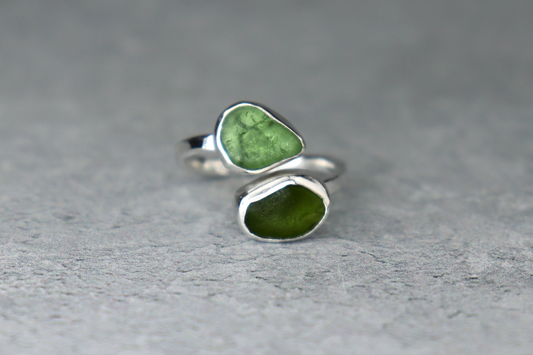 UK Size M Welsh Sea Glass Ring