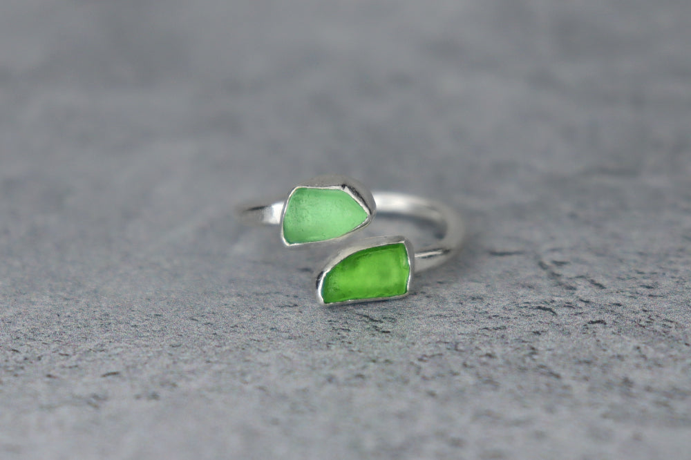 UK Size K/L Welsh Sea Glass Ring
