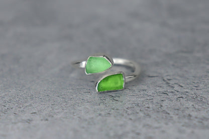UK Size K/L Welsh Sea Glass Ring