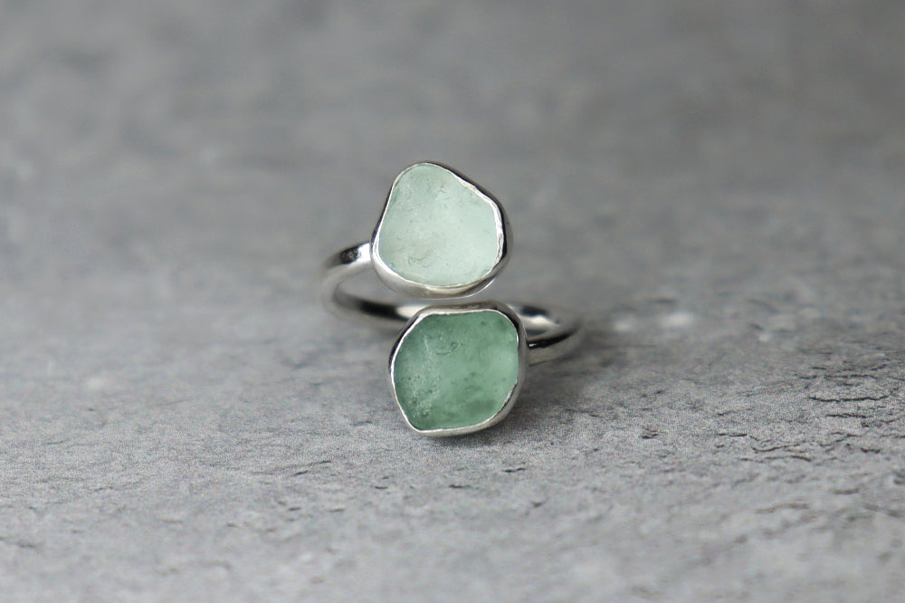 UK Size I/J Welsh Sea Glass Ring