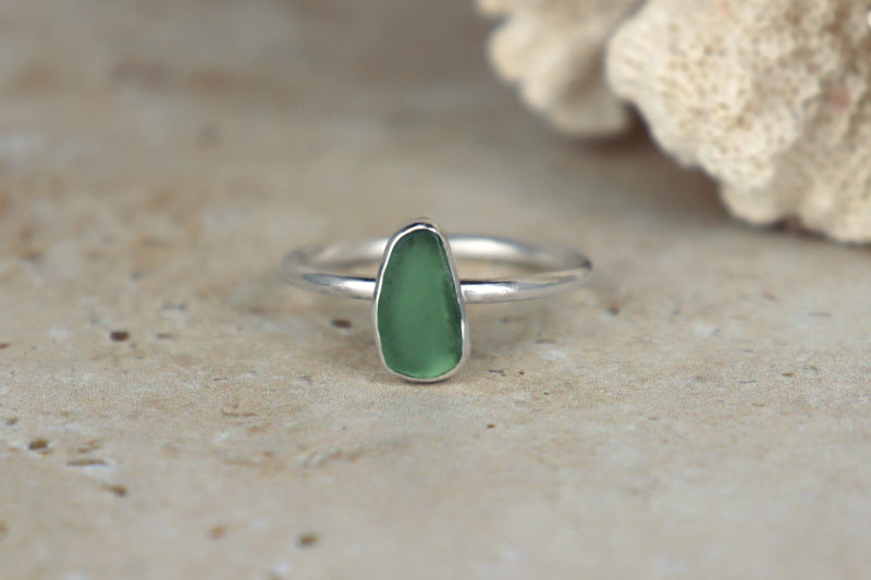 UK Size V Welsh Sea Glass Ring