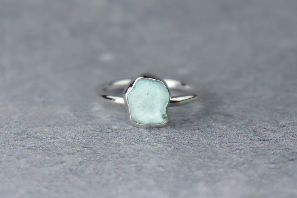 UK Size K/L Welsh Sea Glass Ring