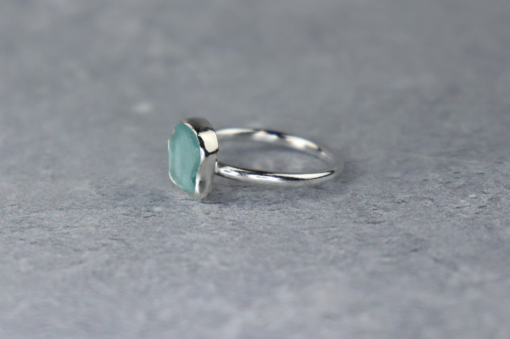 UK Size K/L Welsh Sea Glass Ring