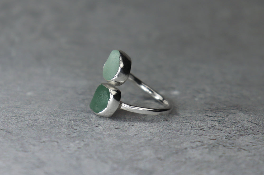 UK Size I/J Welsh Sea Glass Ring